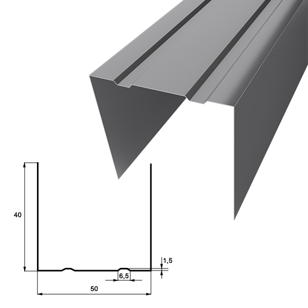 Профиль 50х40 (3000х0,3; Отб. нет; Цинк)
